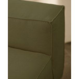 Fauteuil en velours côtelé couleur vert de 110x90cm Hauteur: 70 Longueur: 110 Largeur: 90