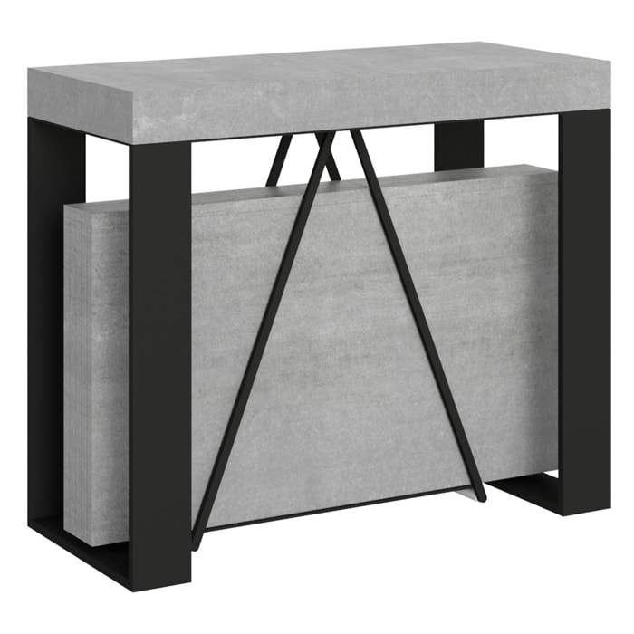Consolle allungabile 90x40/196 cm Zamat Small cemento telaio antracite