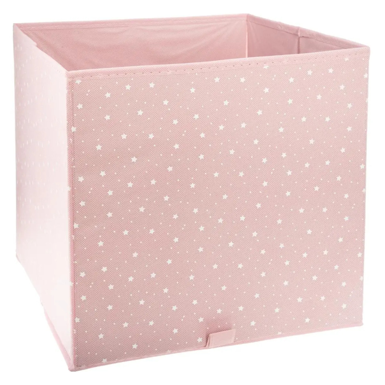 Bac de rangement "Etoile" rose 29x29cm