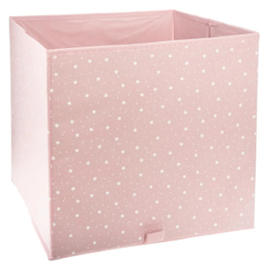 Bac de rangement "Etoile" rose 29x29cm