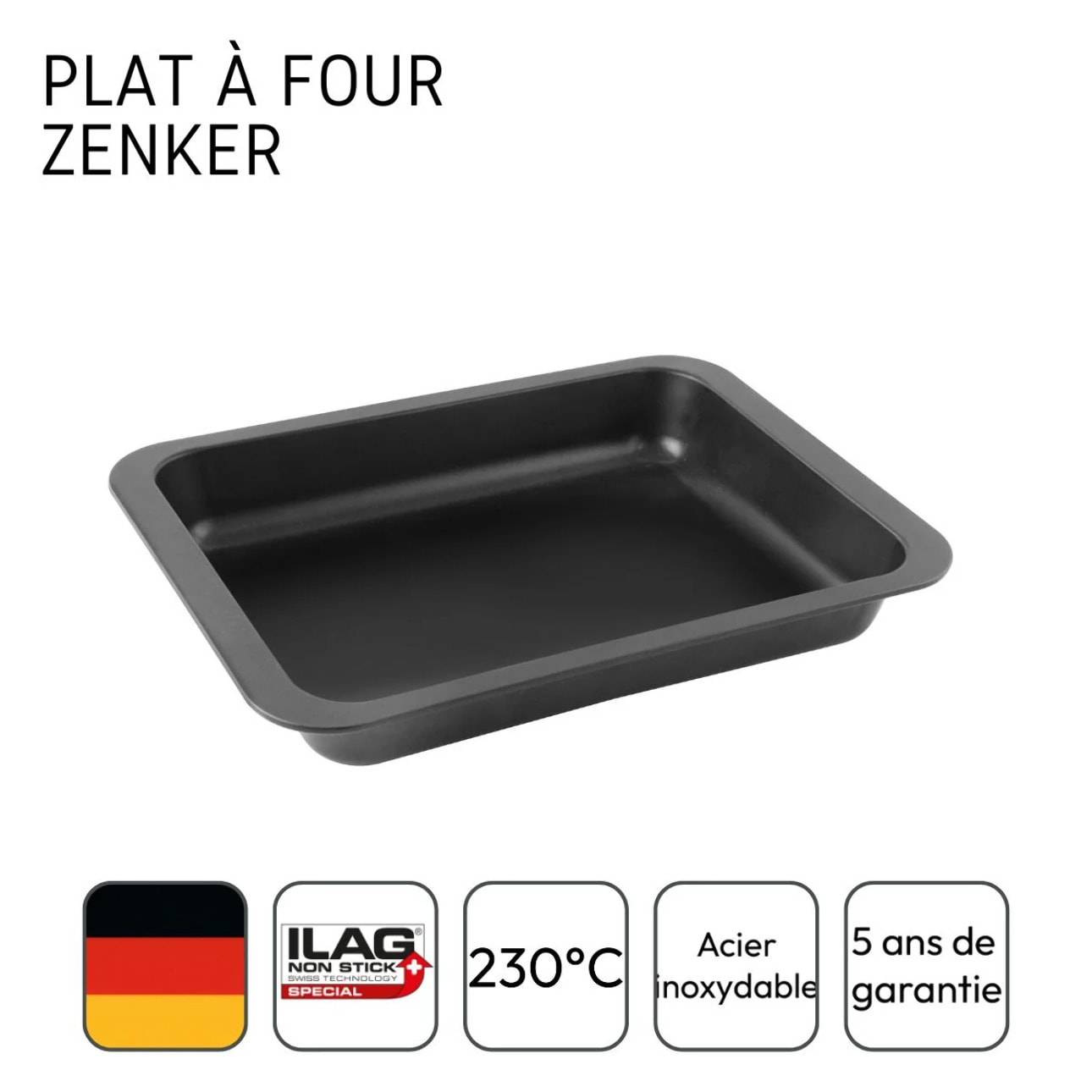 Ensemble de 2 Plats à four rectangulaire 37 x 27 cm Zenker Spécial Cooking