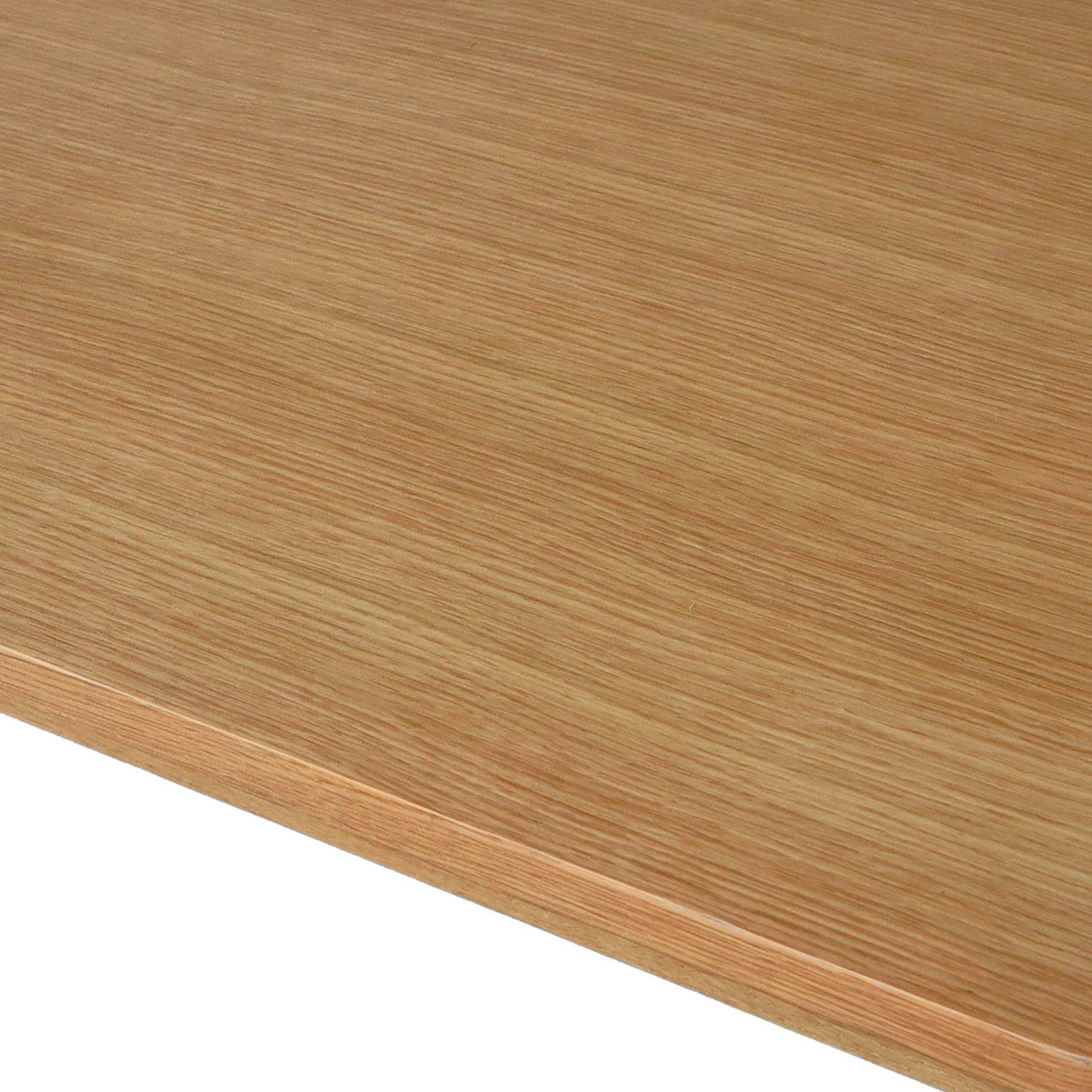 Table à manger rectangulaire extensible bois d'hévéa et placage chêne naturel 6 à 10 places - 170-270cm - Solene