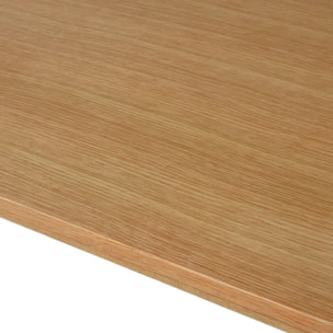 Table à manger rectangulaire extensible bois d'hévéa et placage chêne naturel 6 à 10 places - 170-270cm - Solene