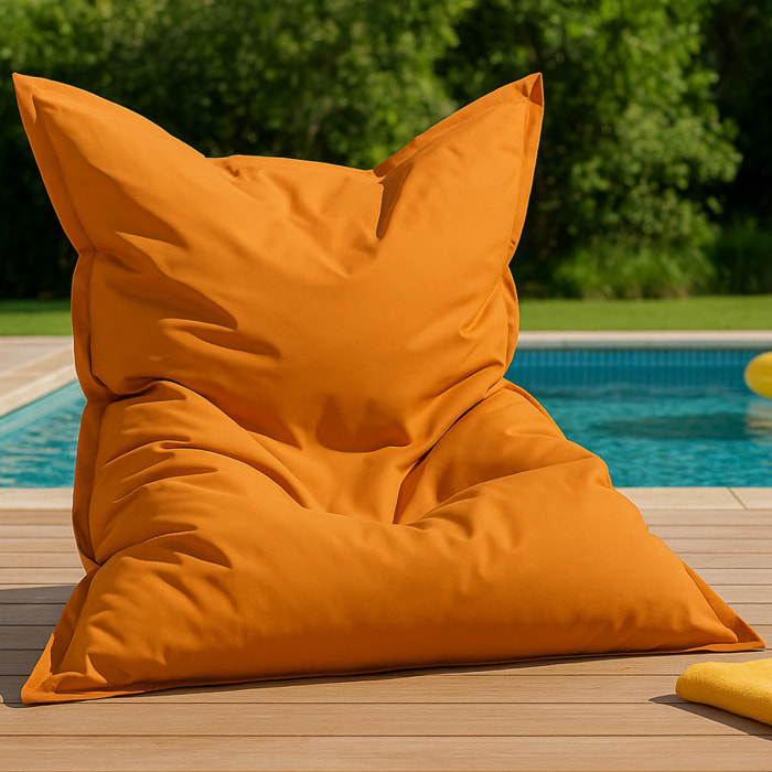 Pouf rectangulaire d'extérieur XXL 180x140cm orange THIES