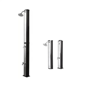 Doccia Solare 35 Litri 220 Cm Per Giardino Piscina Soffione Cromato Getto A Pioggia Con Regolatore Temperatura E Doccetta Per Piedi Attacco Per Tubo