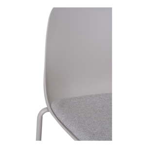 Set 2 sedie da pranzo Madalena in Grigio Chiaro con Gambe Grigie