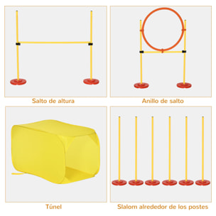 Pack Entrenamiento Perros de ABS PE con Salto y TunelAmarillo