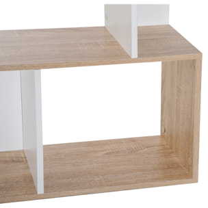 Bibliothèque étagère meuble de rangement design contemporain en S 4 étagères 60L x 24l x 148H cm chêne blanc