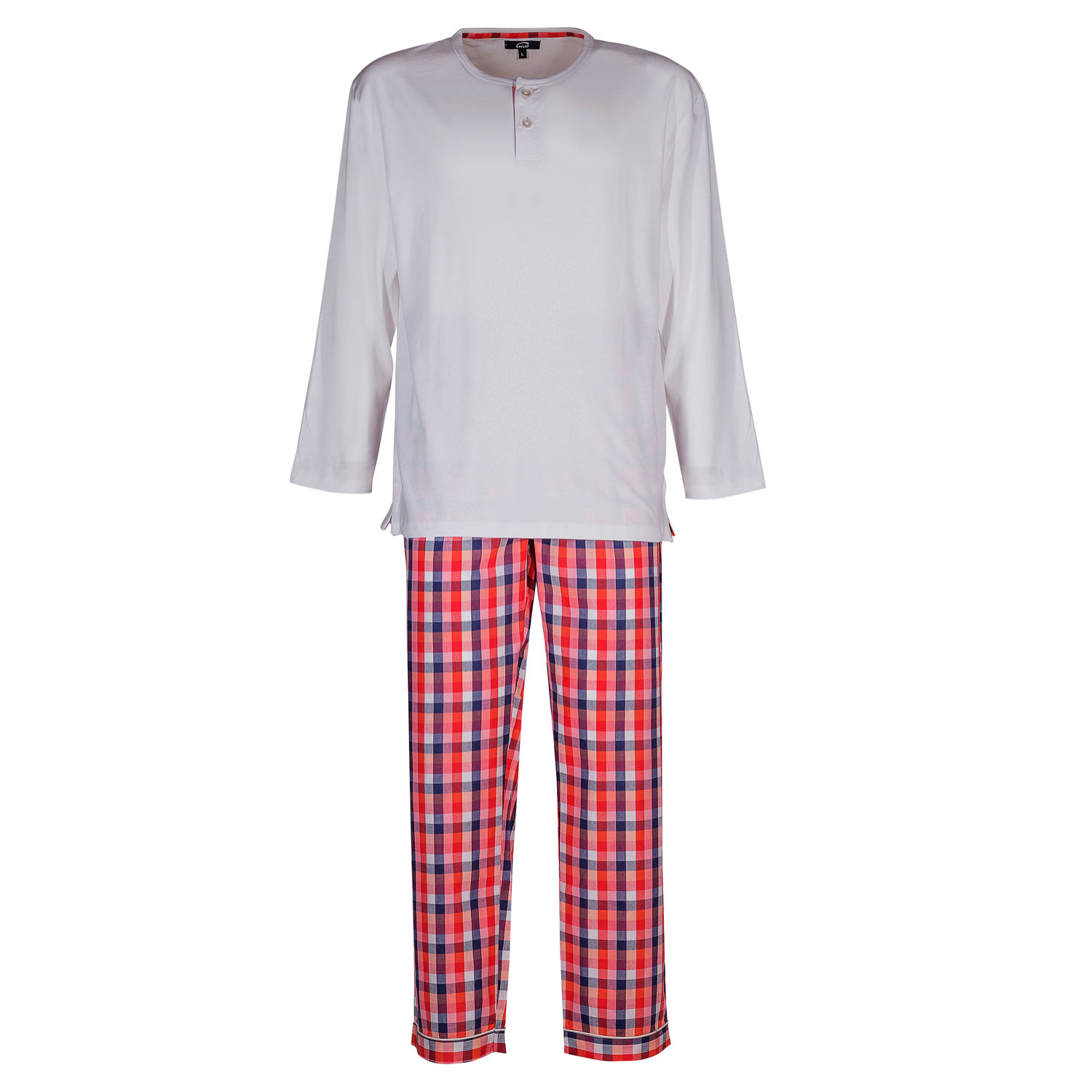 Pigiama leggero UOMO quadro rosso blu e bianco