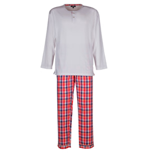 Pigiama leggero UOMO quadro rosso blu e bianco