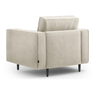 Fauteuil "Alexis" en velours beige clair