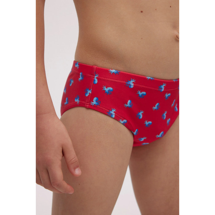 Slip da bagno da bambino con stampa di polipi
