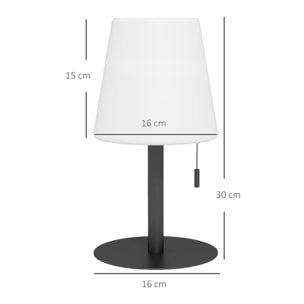 Lampe de table LED de jardin sans fil rechargeable USB réglable noir blanc