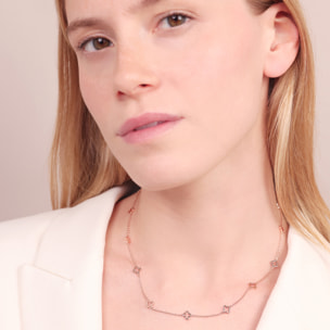 Collana Girocollo con Ciondoli a Quadrifoglio Traforati