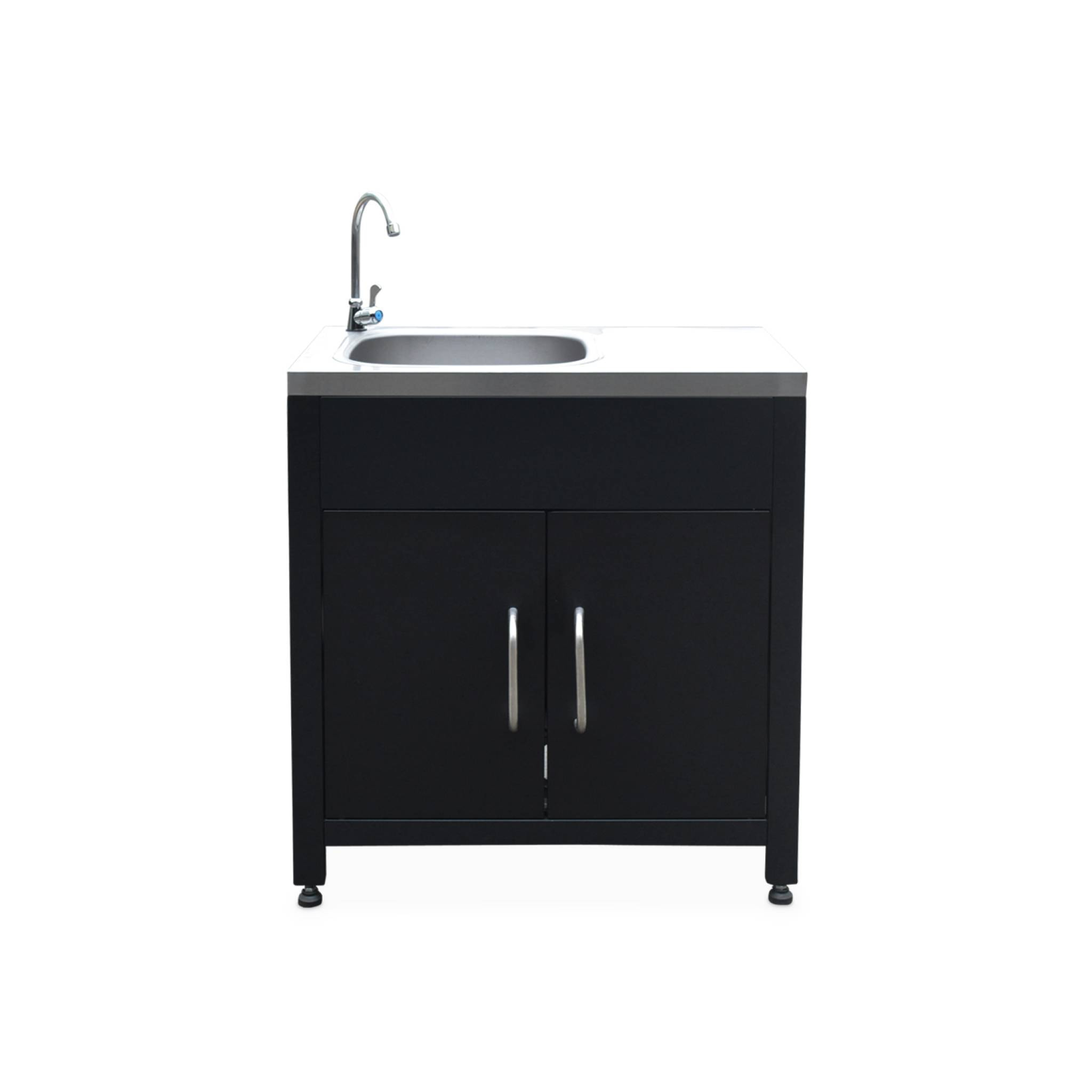 Ensemble de meubles de cuisine extérieure en acier inoxydable 7 modules avec barbecue au gaz 4 brûleurs