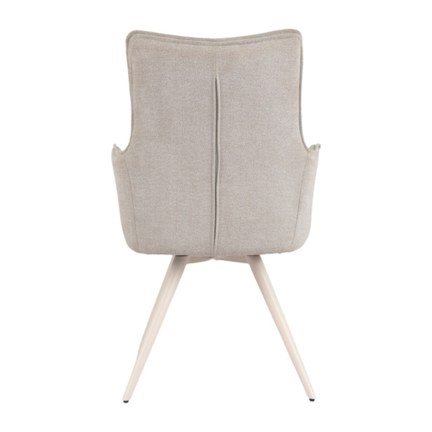 Chaise pivotante 180° avec accoudoirs tissu doux et pieds métal - TOMA