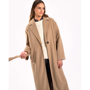 Abrigo  de mujer largo con cinturón