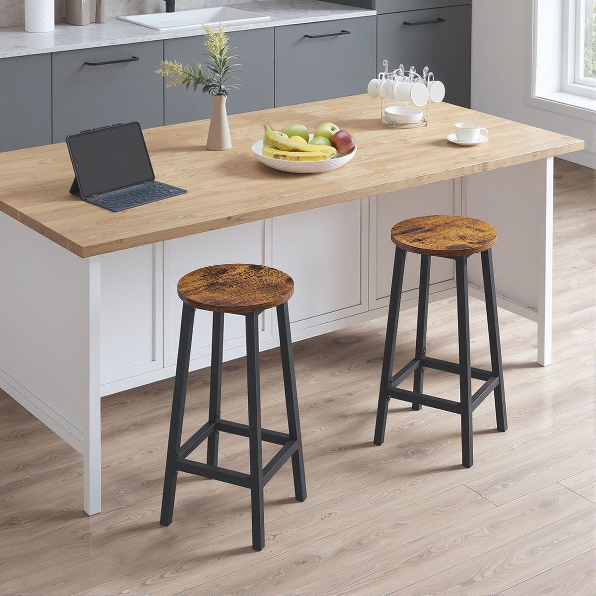 Sgabello da bar industriale Wood & Steel