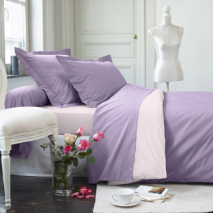 Parure Housse De Couette 100% coton 78fils Elena Paris Lilas Violine
