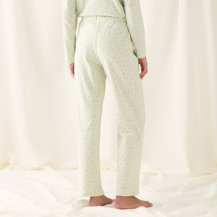 Pantalón de punto de algodón sostenible Mati color verde claro 100% Algodón