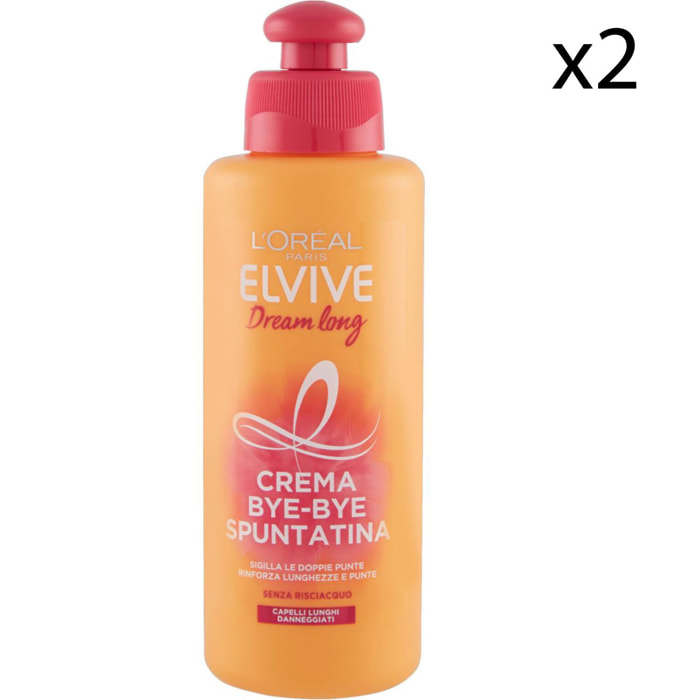 2x Crema per Capelli Bye Bye Spuntatina Elvive Dream Long - 2 Flaconi da 200ml
