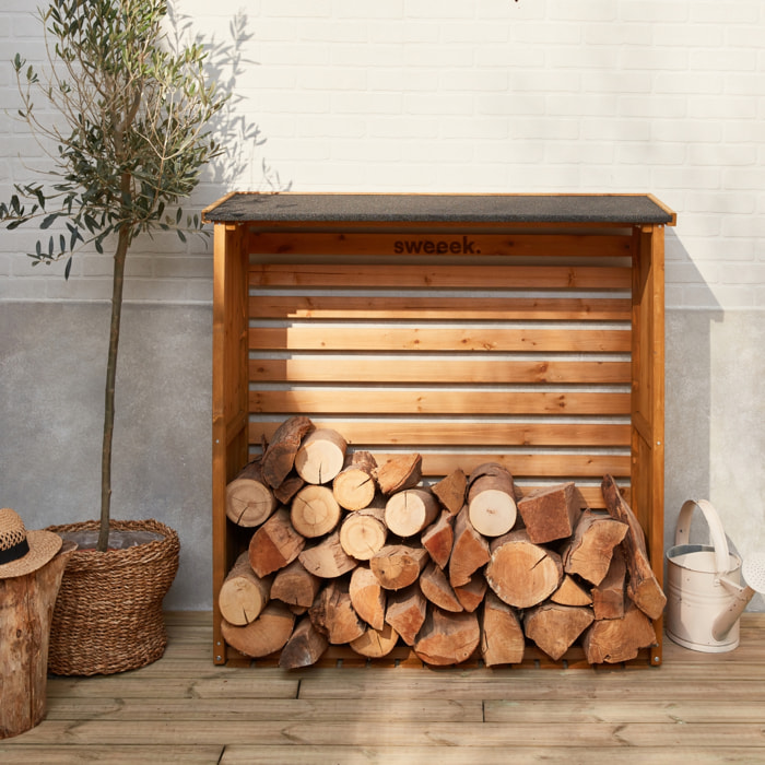 Abri bûches bois de sapin 120cm MERISIER
