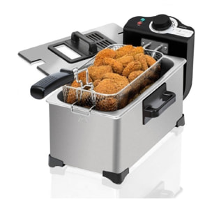 Cecotec Friteuse Électrique CleanFry 3 L. 3 L, Jusqu’à 190 ºC, Cuve Émaillée qui