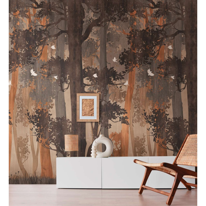 Papier peint au style nature - Marron Clair