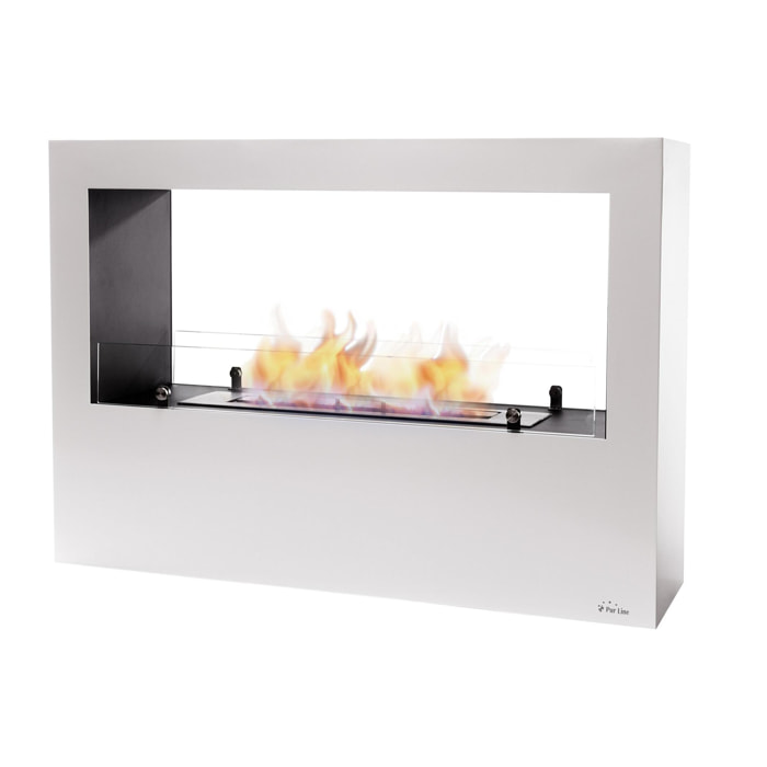 Chimenea de etanol de suelo de grandes dimensiones en acero DANAE PURLINE