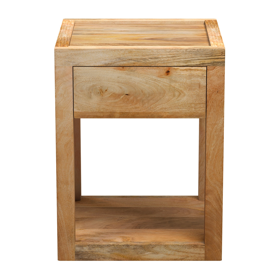 Table de chevet 1 tiroir en bois de manguier - Jakarta