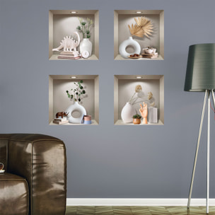 Stickers muraux 3D | Sticker Mural Autocollant effet 3D déco design - Stickers adhésifs 3D Chambre Salon Trompe l'oeil