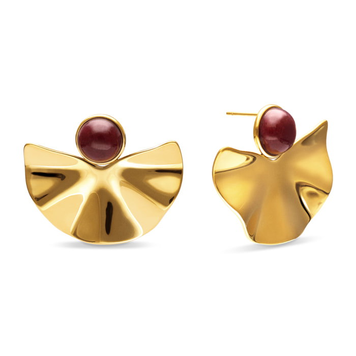 Pendientes Amara Stone Acero Baño Oro