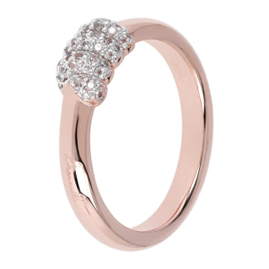 Anello Torsade in Golden Rosé con Cubic Zirconia Placcato Oro Rosa 18k