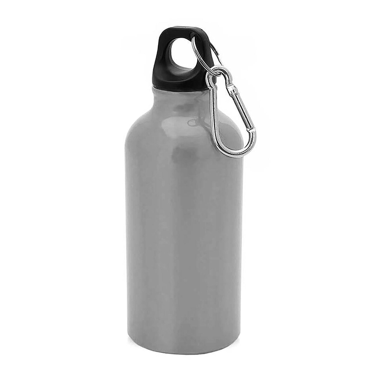 Bidón aluminio 400 ml con tapón seguridad y mosquetón