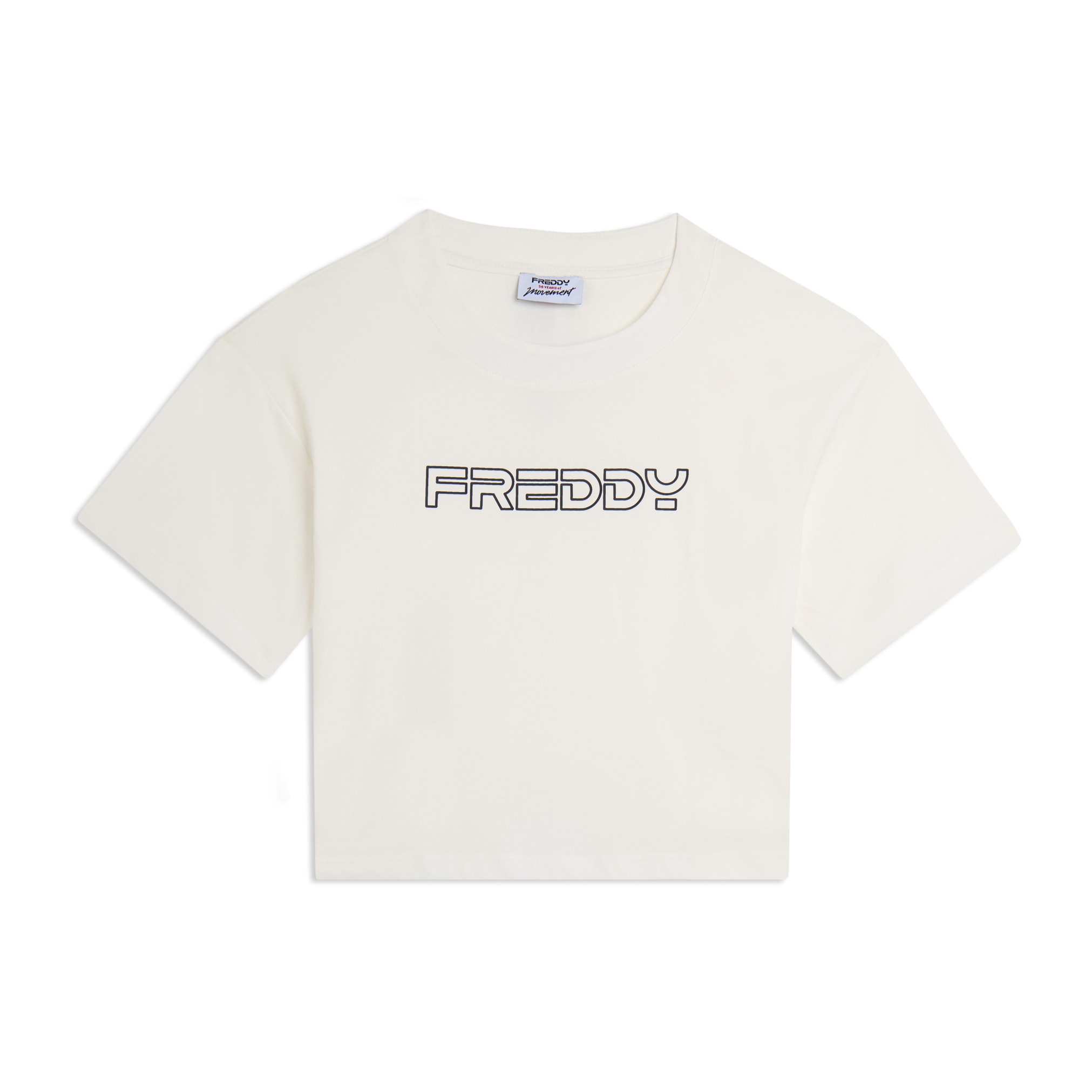 T-shirt Cropped in Jersey di Cotone con Logo FREDDY