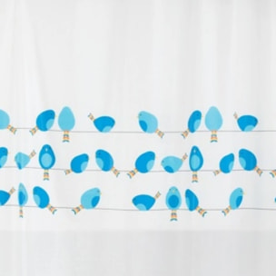 Rideau de douche PEVA BIRDY 180x200cm Bleu & Blanc Spirella