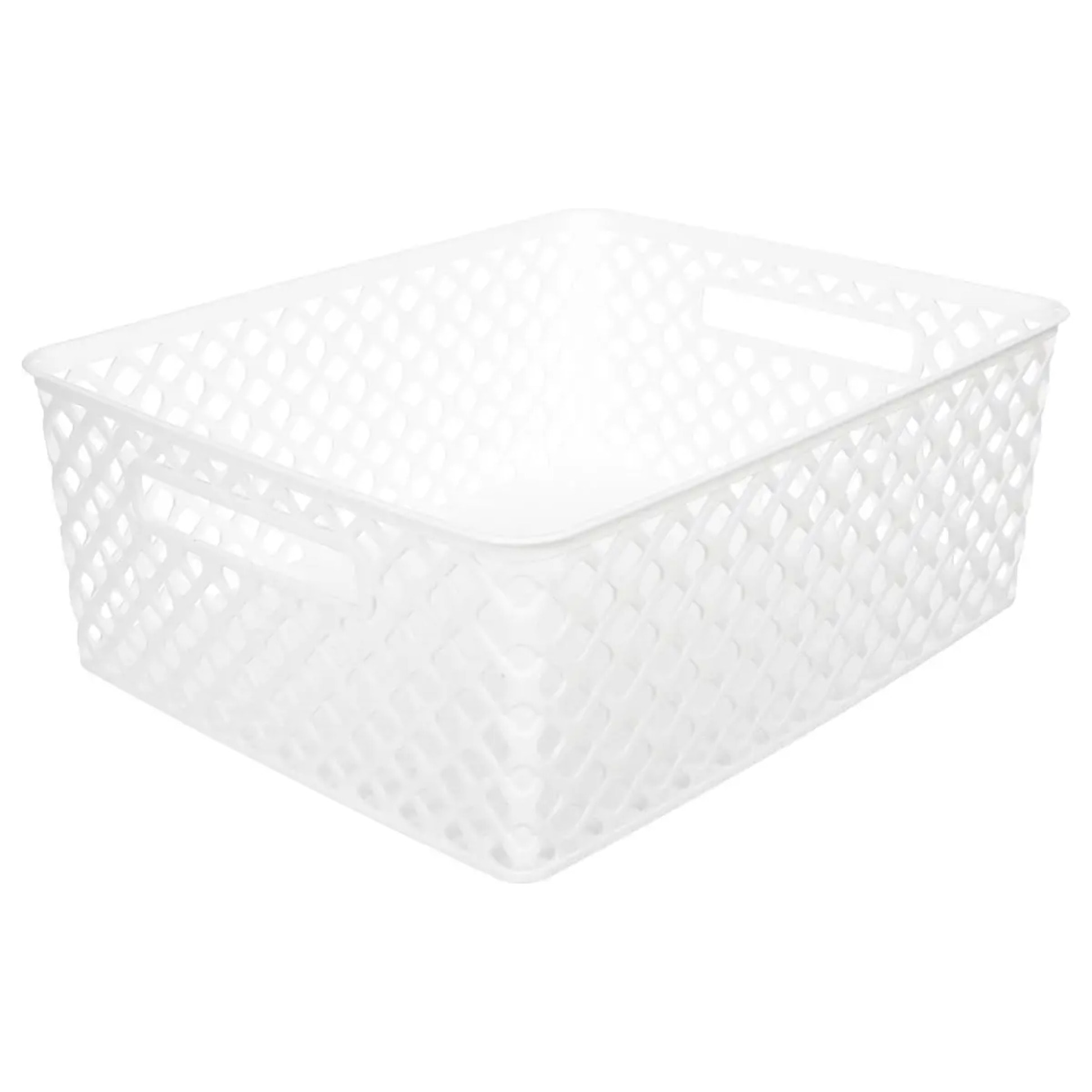 Panier en plastique 11L "Folk" blanc