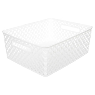 Panier en plastique 11L "Folk" blanc