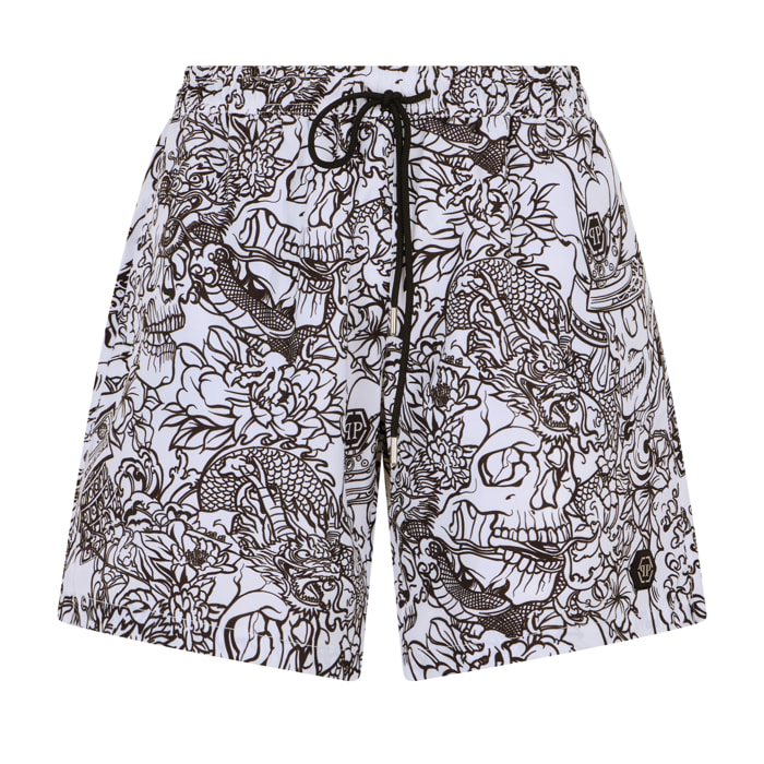 PHILIPP PLEIN Swimming Shorts Skull All-Over
