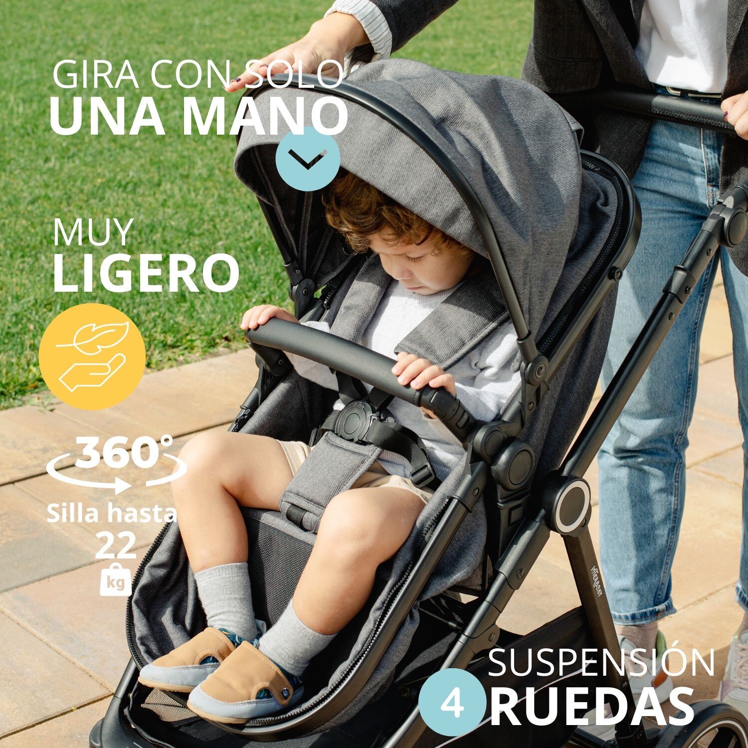 Carrito Bebé 2 en 1, Silla de Paseo | Capazo Acolchado, Modelo Versa