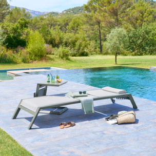 Transat "Allure" vert & vert laurier 2 roues en aluminium et texaline