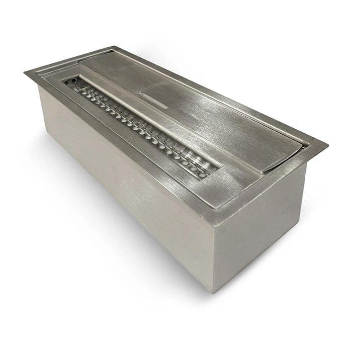 Bruciatore a bioetanolo per camino 1,5 L, in acciaio inox 30x12,5xH8,5 cm