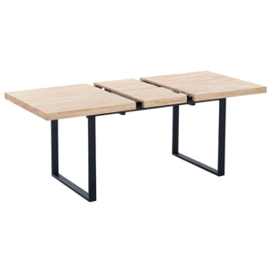 Mesa de comedor extensible Natural Roble salvaje - Negro