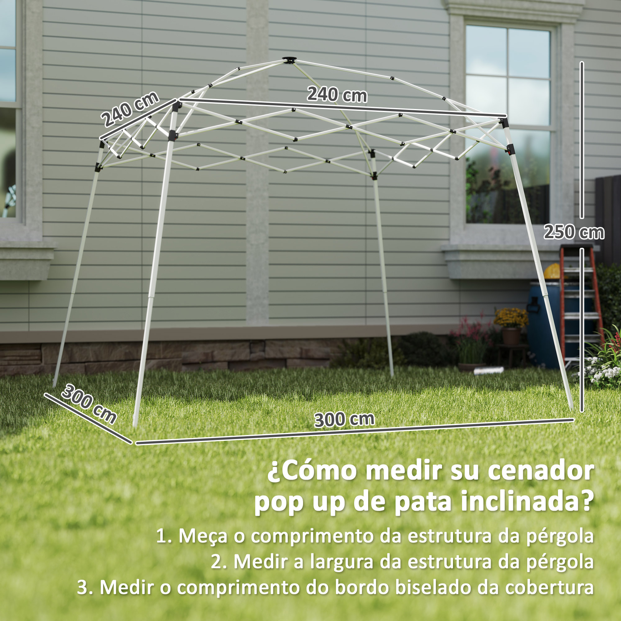 Toldo de Pérgola de Recambio 3x3m Techo de Repuesto para Carpa Plegable de Jardín de Tela Oxford con Protección UPF 50+ Impermeable Cierres de Velcro y Ganchos Elásticos Blanco