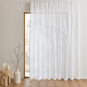 Kit rail extensible + Voilage wave - Blanc