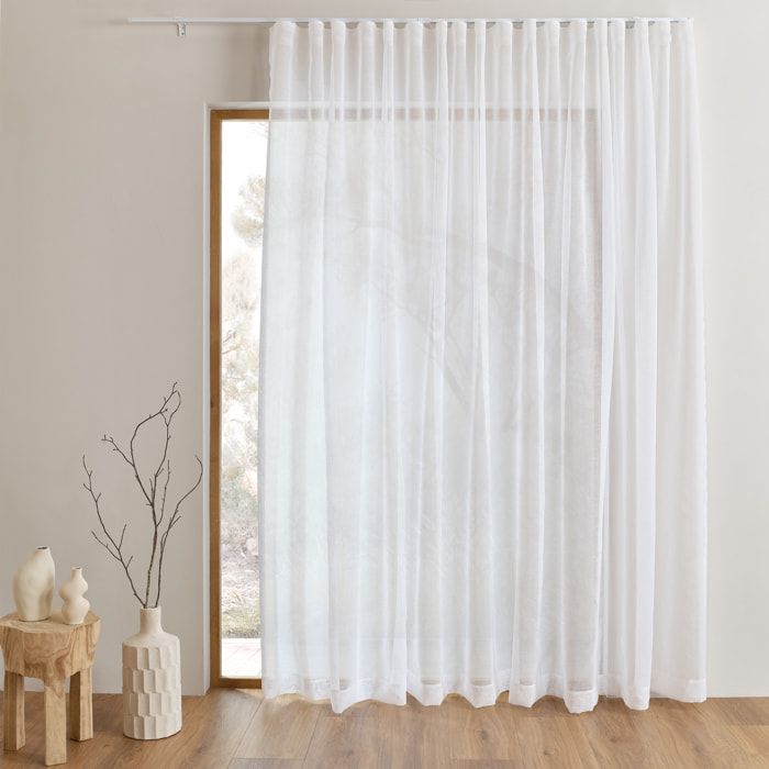 Kit rail extensible + Voilage wave - Blanc