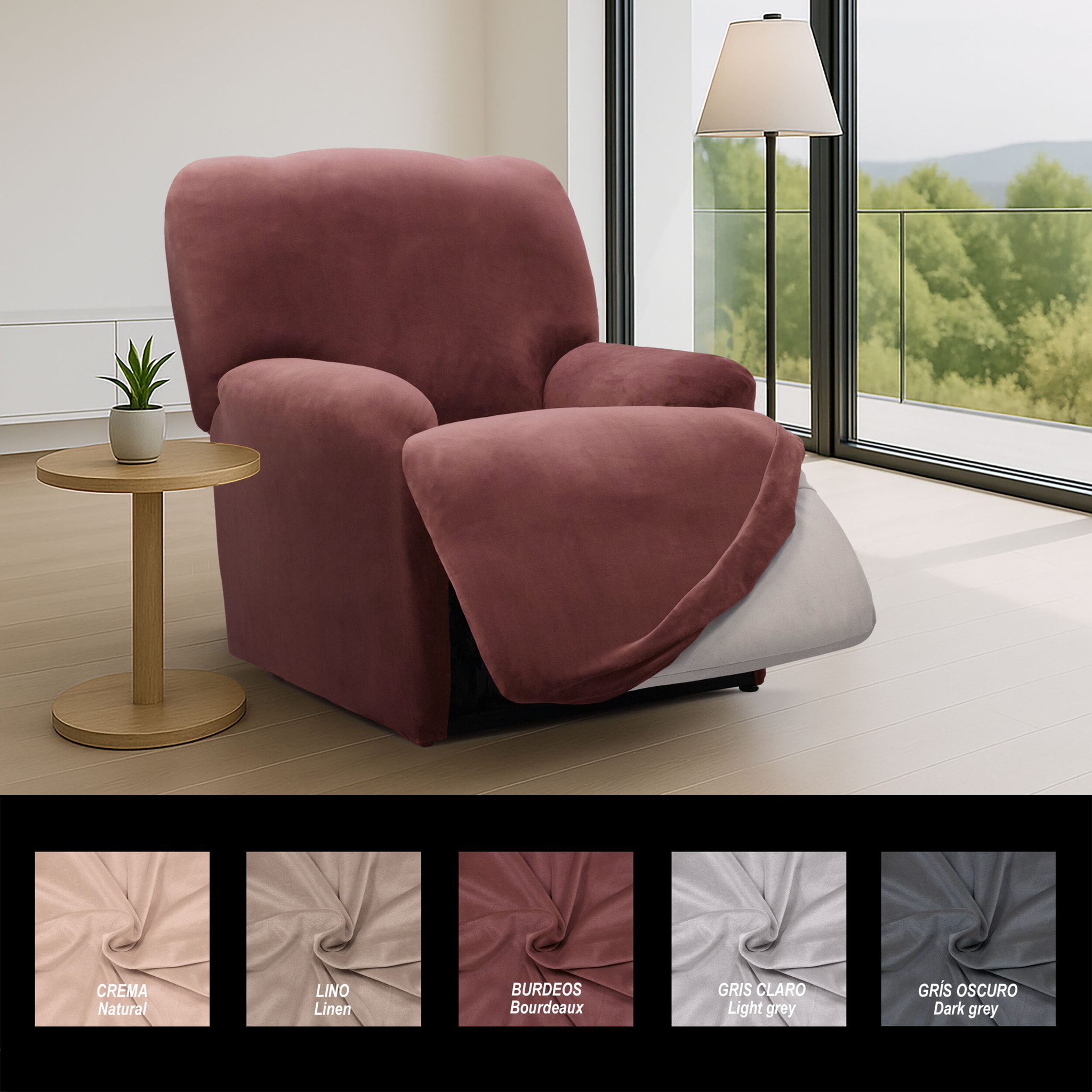 Funda TERCIOPELO ANTIMANCHAS Multi elástica para RELAX PIES JUNTOS modelo VERONICA