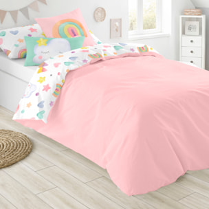 Cool Kids - Funda Nórdica Estampada - Infantil - Cierre Solapa - 100% Algodón - Incluye 1 Funda de Almohada - Confetti