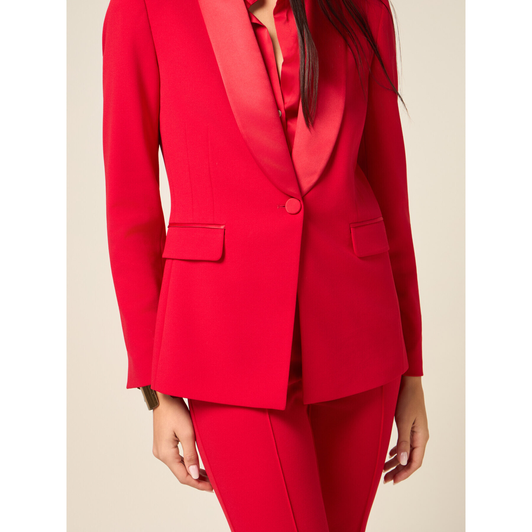 Oltre - Blazer de tejido crepé - Rojo