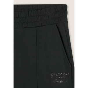Pantaloni wide leg con cucitura centrale decorativa
